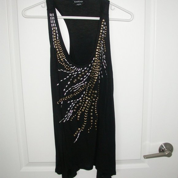 Black Silver and Gold Studded Tank - Picture 5 of 7